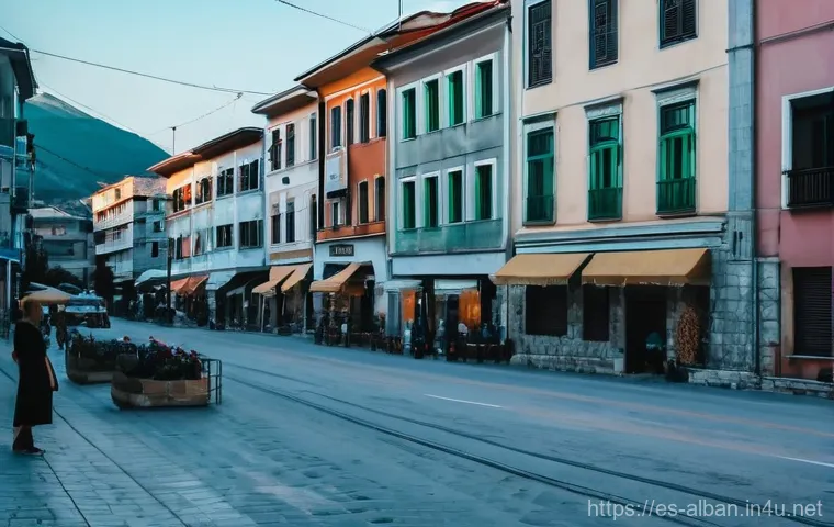 알바니아 내전 역사 - A bustling and slightly chaotic street scene in a post-communist Albanian town in the mid-1990s. Peo...