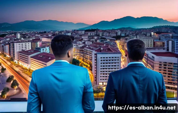알바니아 회사 설립 방법 - **Prompt: "Dynamic cityscape of Tirana, Albania, at dusk, showcasing modern skyscrapers and bustling...